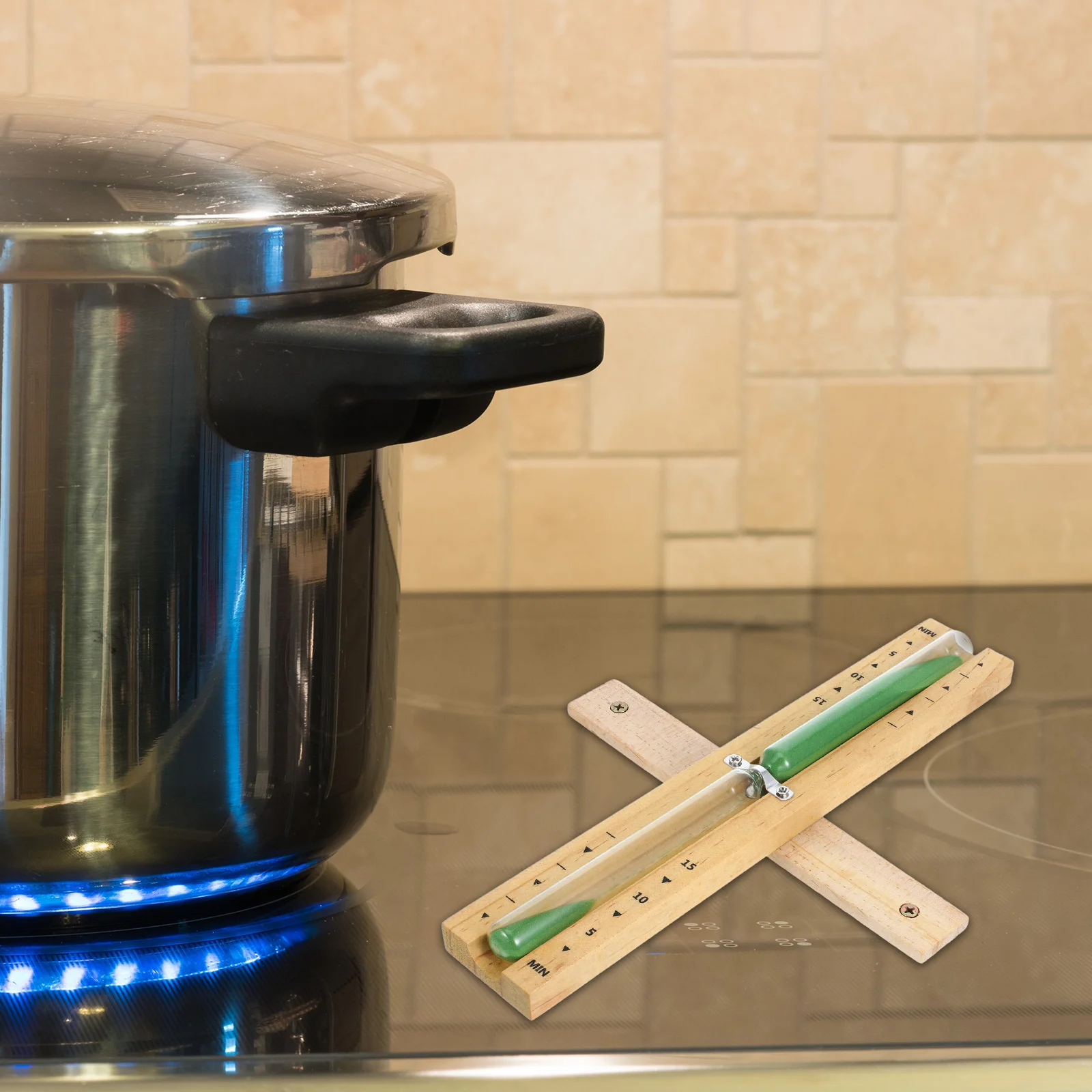 

Clear Sauna Hourglass Timer Decorative Wooden Glass Household Timer 15-Minute Enjoyable Focused Efficient Classic Design