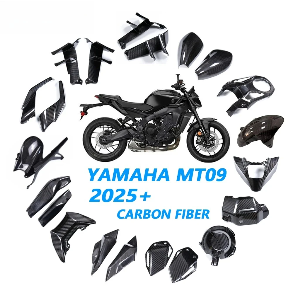 

AKOSO 2025 MT09 комплекты карбоновых полных обтекателей 3K настоящие сухие обтекатели из углеродного волокна для Yamaha MT09 2025