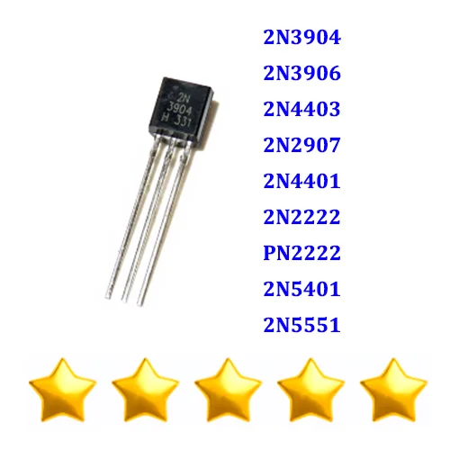 

50PCS 2N3904 2N3906 2N4403 2N2907 2N4401 2N2222 PN2222 2N5401 2N5551 TO-92 TO92 Transistor New