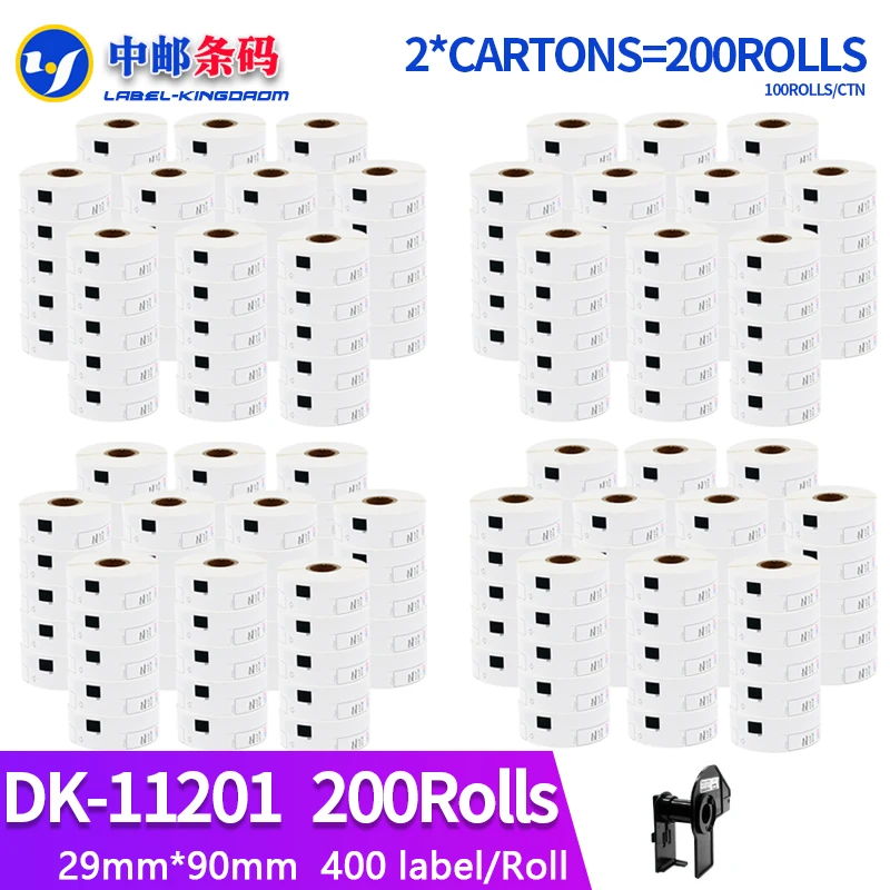 

200Refill Rolls Compatible DK-11201 Label 29mm*90mm Work for Brother Thermal Printer QL-700/QL-800 White Paper DK11201 DK-1201