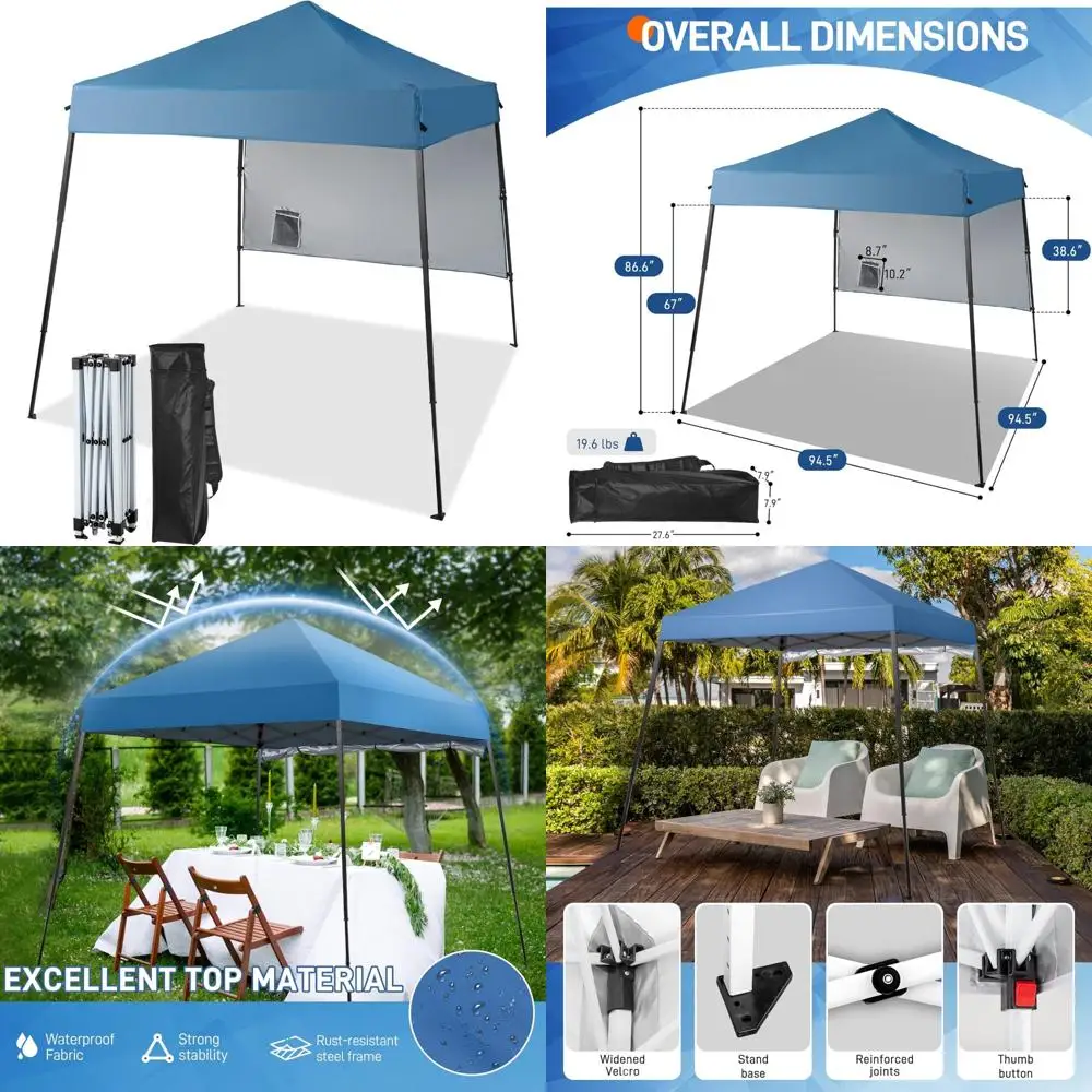 

Waterproof UV-Protected Instant Pop-Up Canopy Tent 6x6 Commercial Grade with Slanted Legs for Outdoor Events