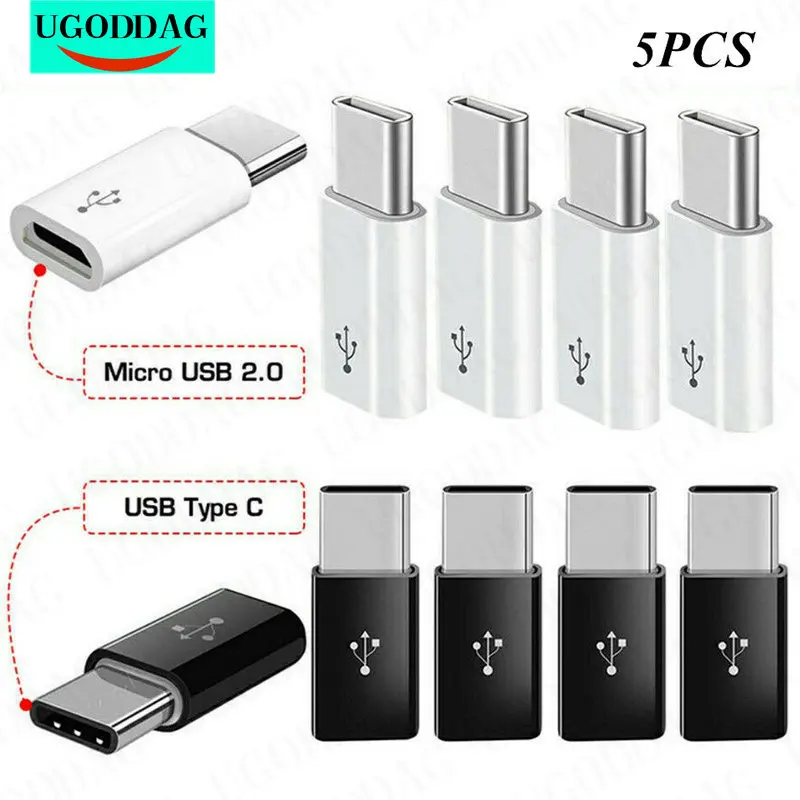 5 قطعة جديد مايكرو USB أنثى إلى نوع C ذكر محول محول مايكرو B إلى USB-C موصل شحن محول ملحقات الهاتف