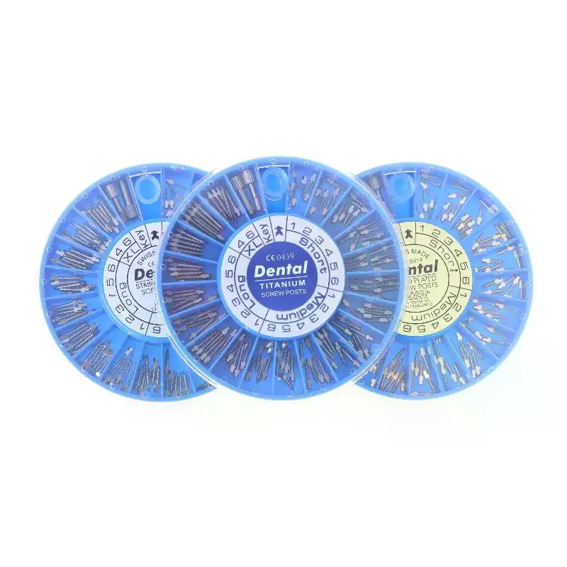 

120 Pcs/Box Dental Endodontic Conical Screw Post Endo Root Canal Pins Pure Titanium Gold Plated Stainless Steel Material