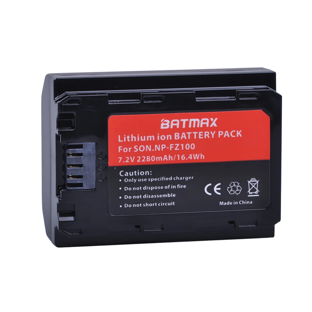 Bateria Batmax 2280mAh NP-FZ100 NPFZ100 do Sony A6600 Alpha 9 A9R A9S A7RIII a7 iii A7R3 7RM3 A7m3 A7C A7 IV, A7R IV, A6700, A6600