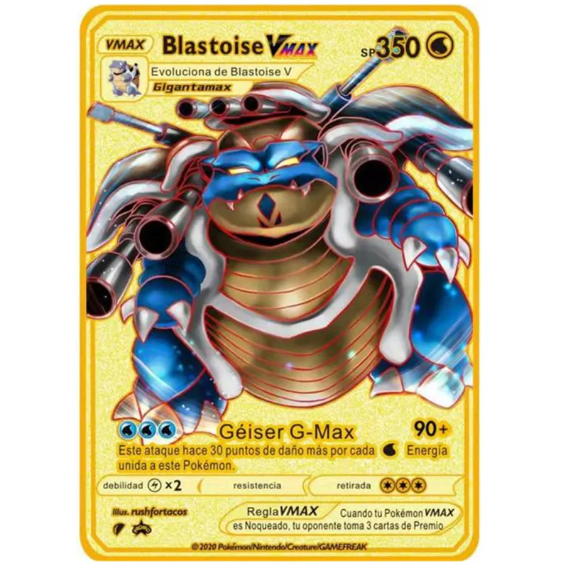 

English Version 6-12 Pcs/Set PTG Metal Card Anime Figure Battle Carte Trading Pocket Monster Cards Model Toy Gifts