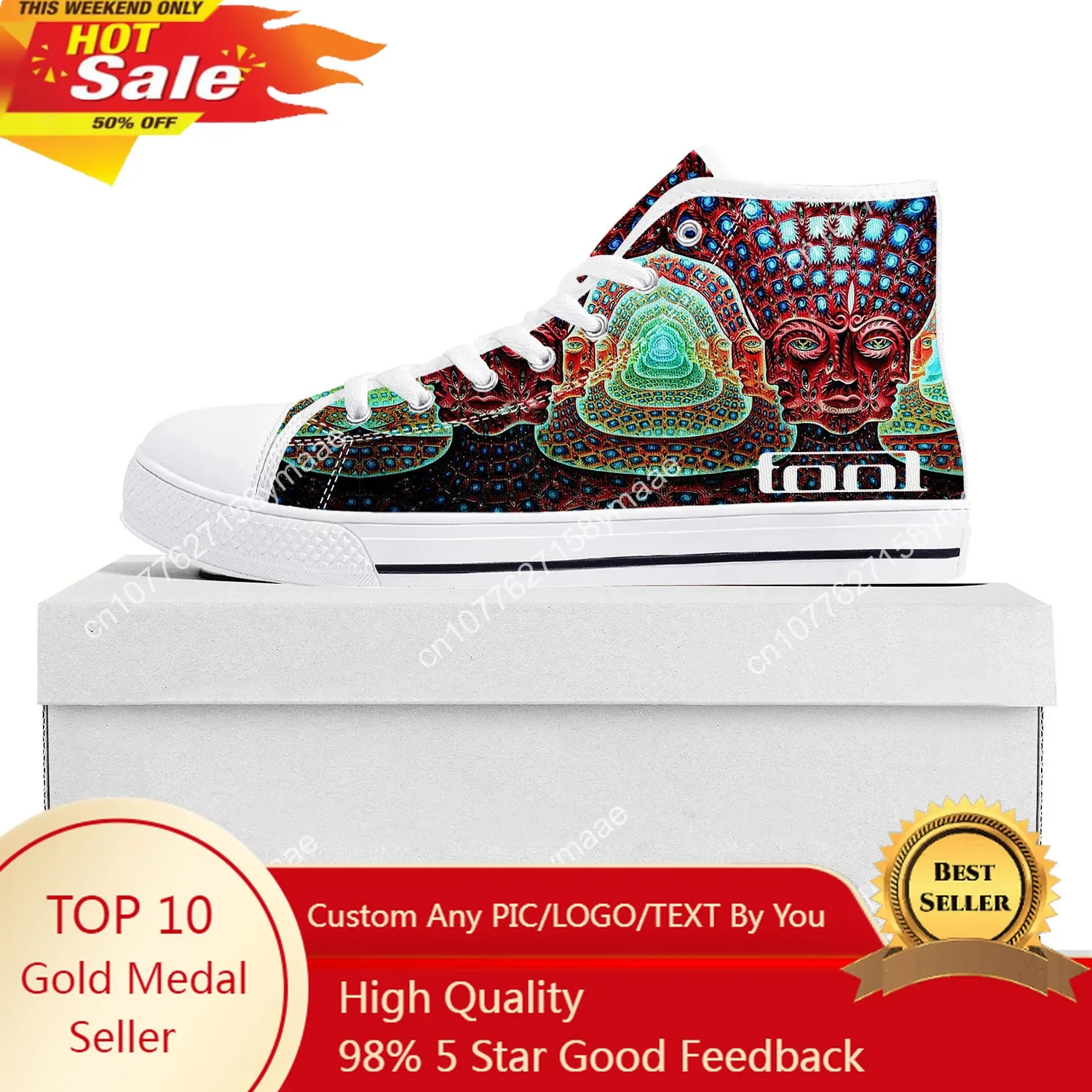 

Tool Rock Band High Top Sneakers Mens Womens Teenager Canvas High Quality Sneaker Casual Custom Made Shoes Customize DIY Shoe