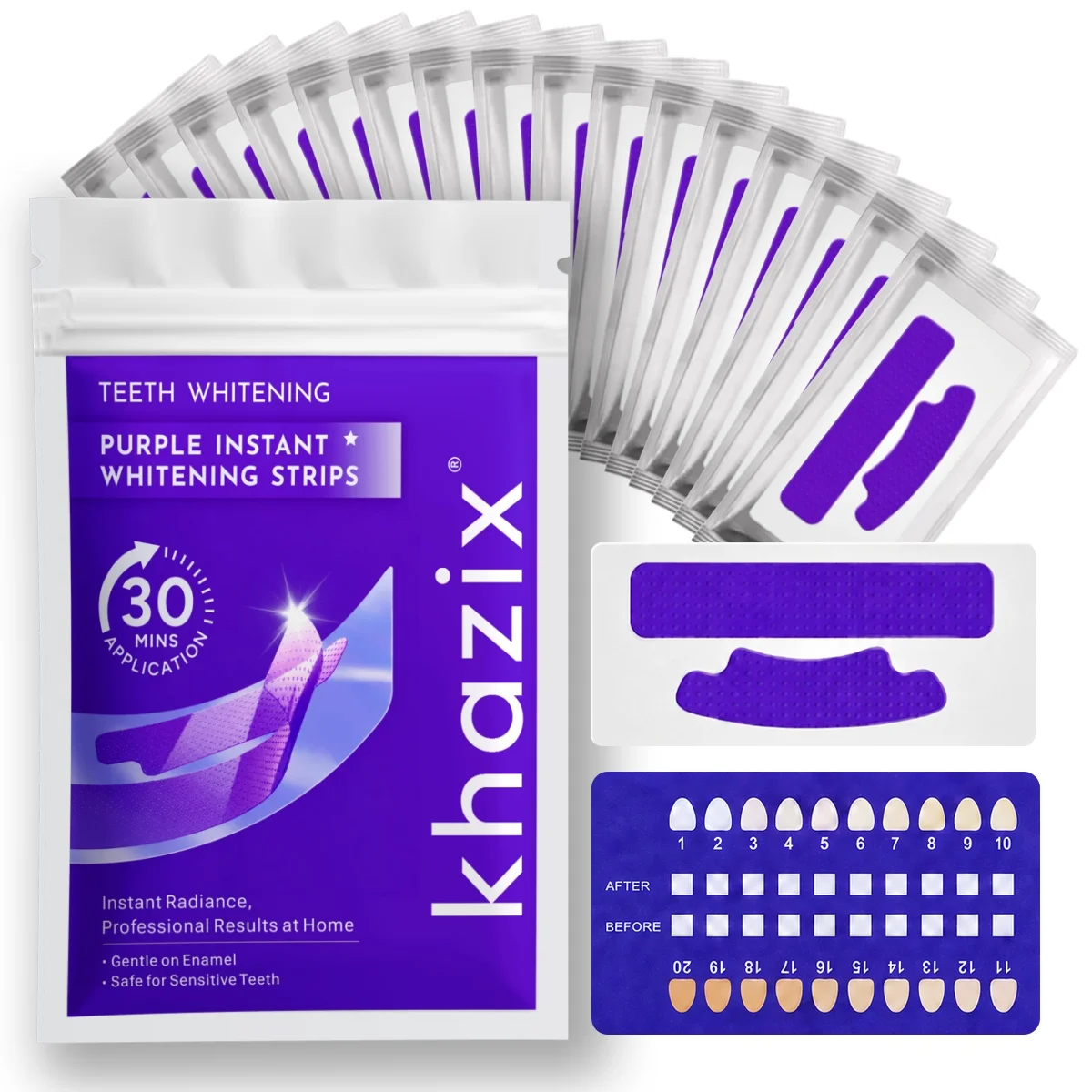 

7 pairs Teeth Whitening Strips for Whiter-Looking Smile, Flexible Tooth Strips Easy to Apply for Daily Cosmetic Care