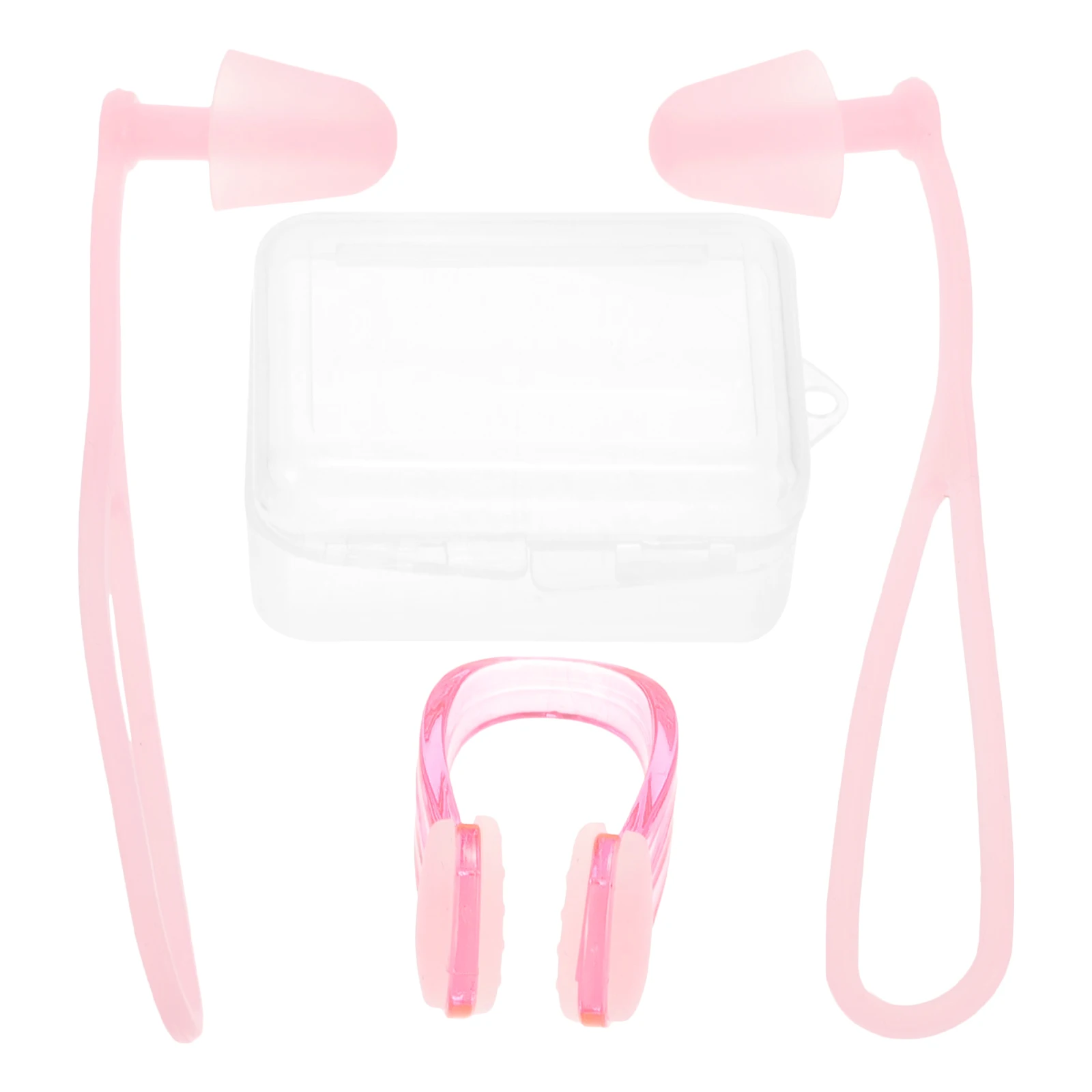 

Nose Clip Earplug Set Pink Swimming Ear Plugs Noise Reduction Anti Skid Silicone Plastic Water Activities Bathing Diving Adult