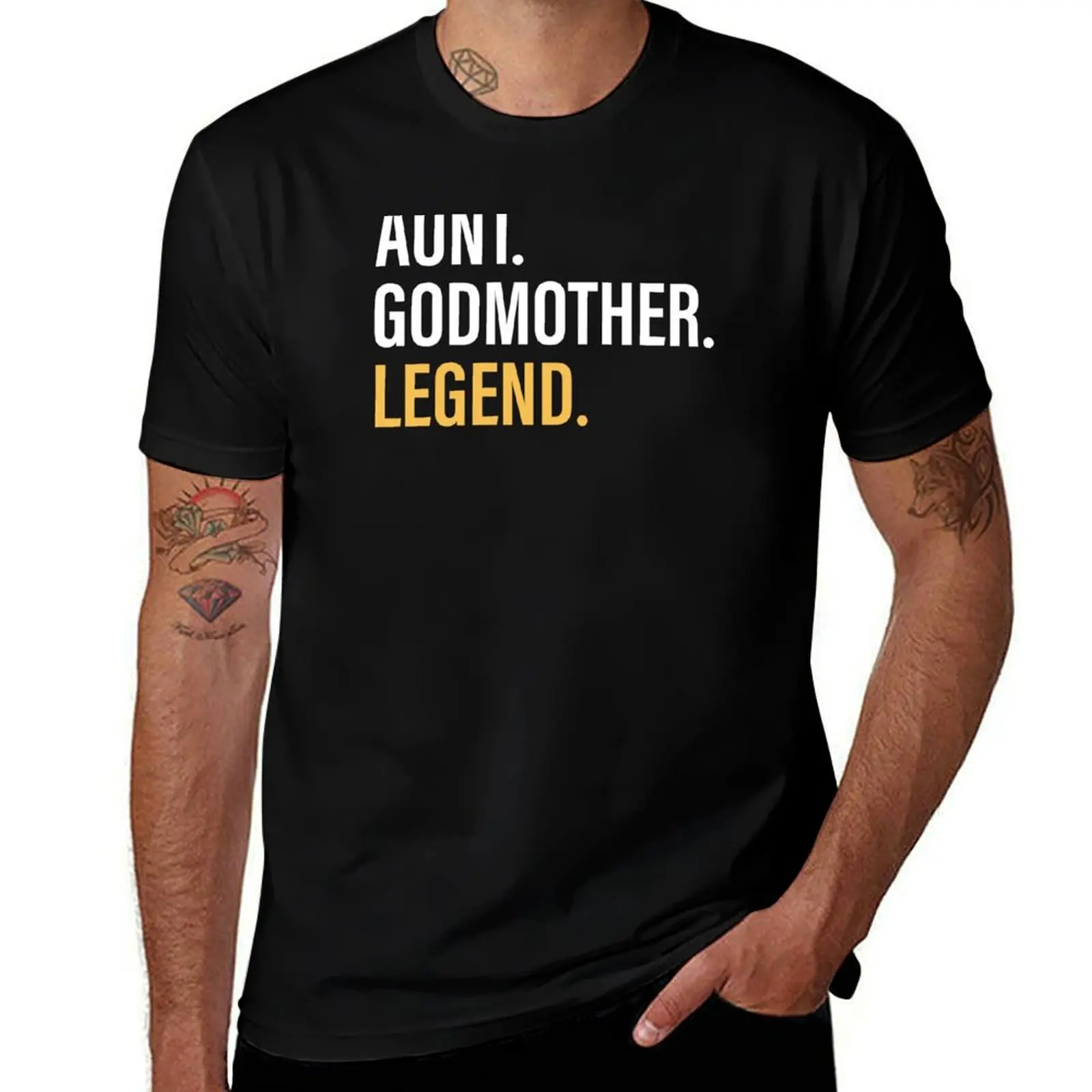 

Godmother anime shirts Funny Aunt Godmom Black Aunt cotton Legend tshirt Saying T-Shirt t 100%