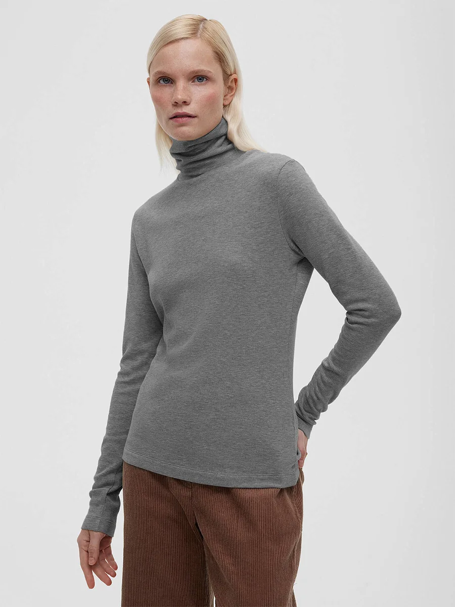 

Bornladies женские удобные осенне-зимние бархатные футболки с воротником и длинными рукавами, теплая внутренняя одежда, однотонный топ