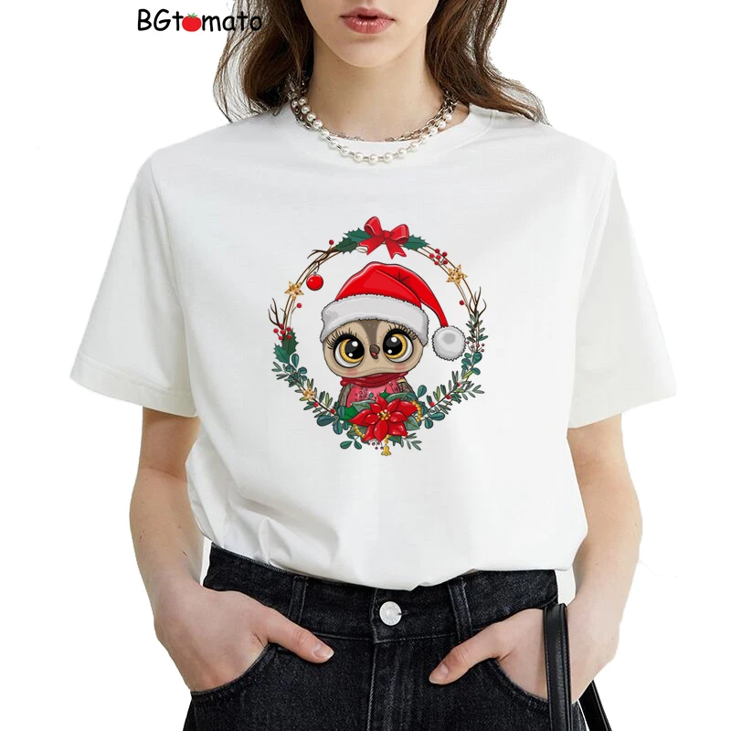 

BGtomato New Christmas T-shirt celebrate the holiday Christmas tops tees personalized beautiful women's T-shirt A063