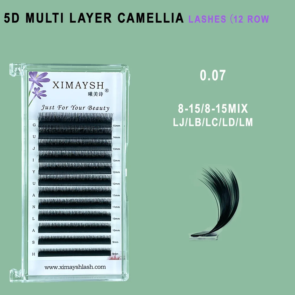 5D черные многослойные ресницы Wild Camellia (12 рядов)