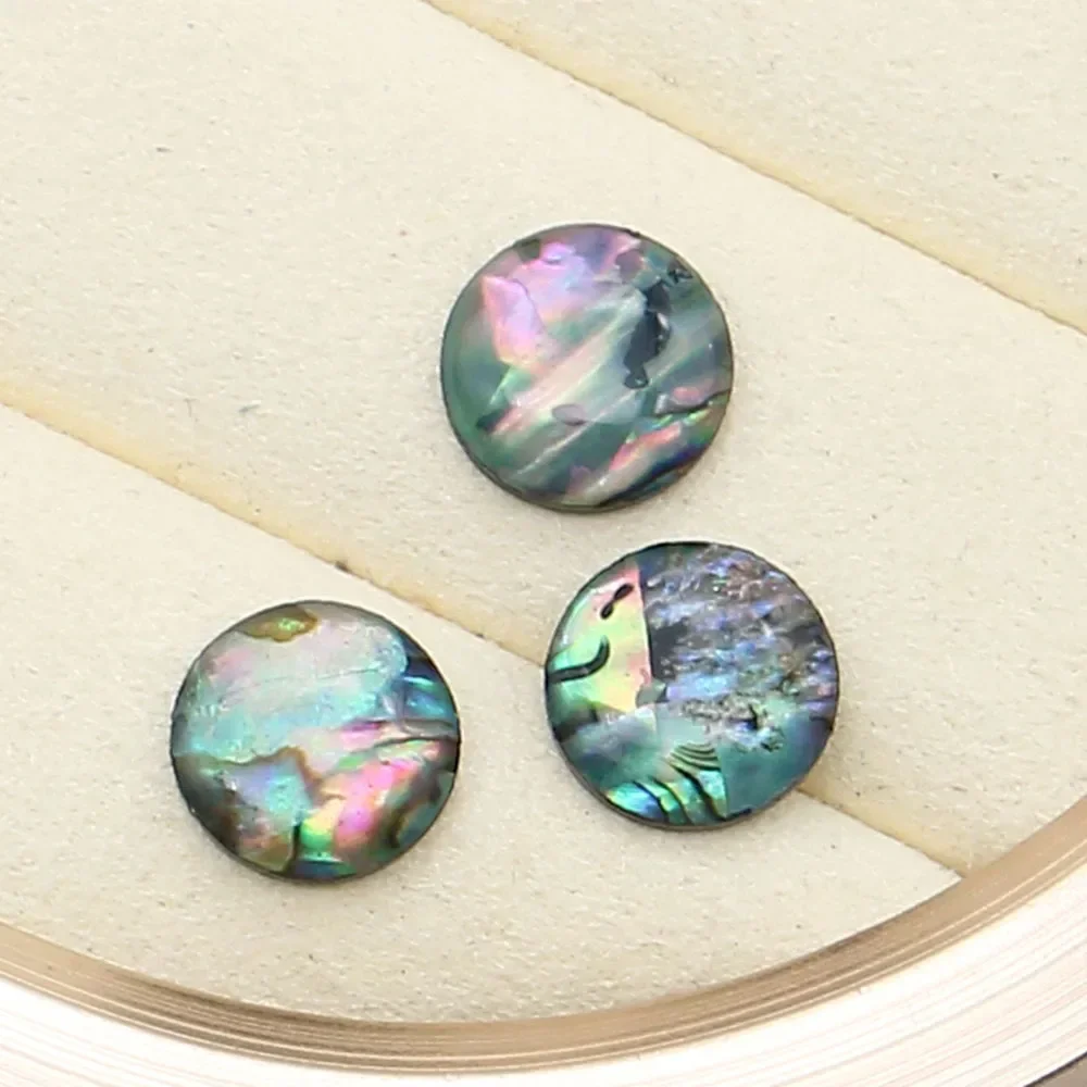 20pcs/pack Round Abalone Shell Nonporous Beads Resin Drip Glue Process Ring Surface Jewelry Bead Fashion Woman Gift 12x12mm