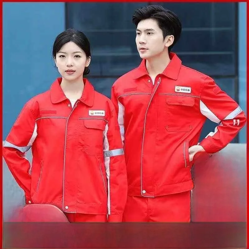 

New Double Layer Me Anti-Static Work orm Set Spring Autumn Sle Petrol Station Labor Protection Clothing Cotton Polyes...