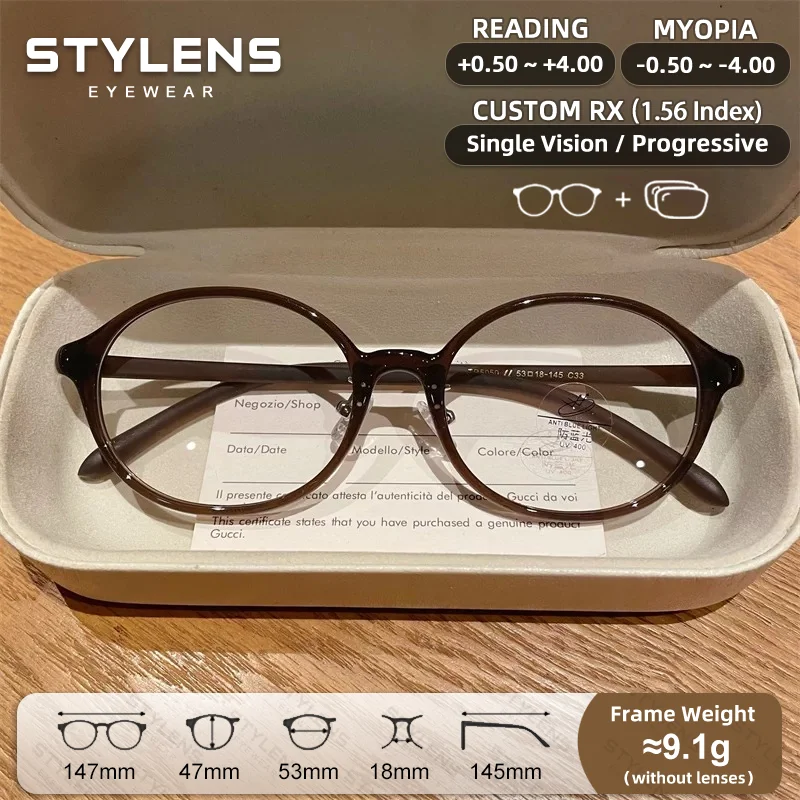 STYLENS Nouvelles lunettes de lecture ovales pour femmes, de haute qualité, anti-lumière bleue, lunettes optiques pour myopie, anti-reflets, lunettes pour hypermétropie