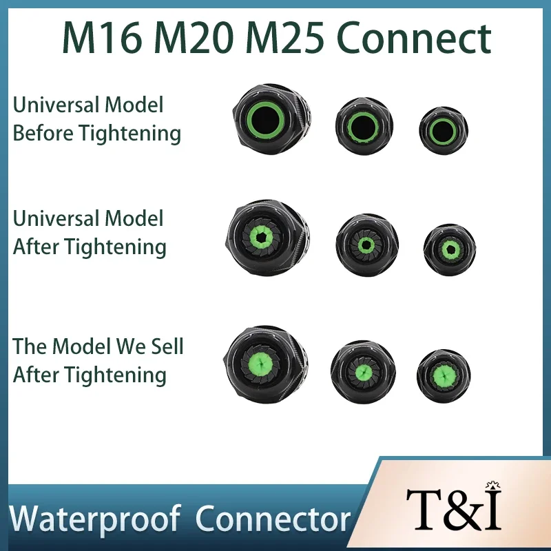 M16 M20 M25 IP68 connettore per cavo esterno impermeabile 2 vie 2/3/4/5 Pin connettori per cavi terminali per scatola di giunzione luce elettrica