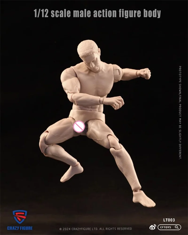 Figura louca lt003 escala 1/12 masculino ultra flexível móvel articulado corpo artista pintura modelos de bonecos de ação de 6 polegadas