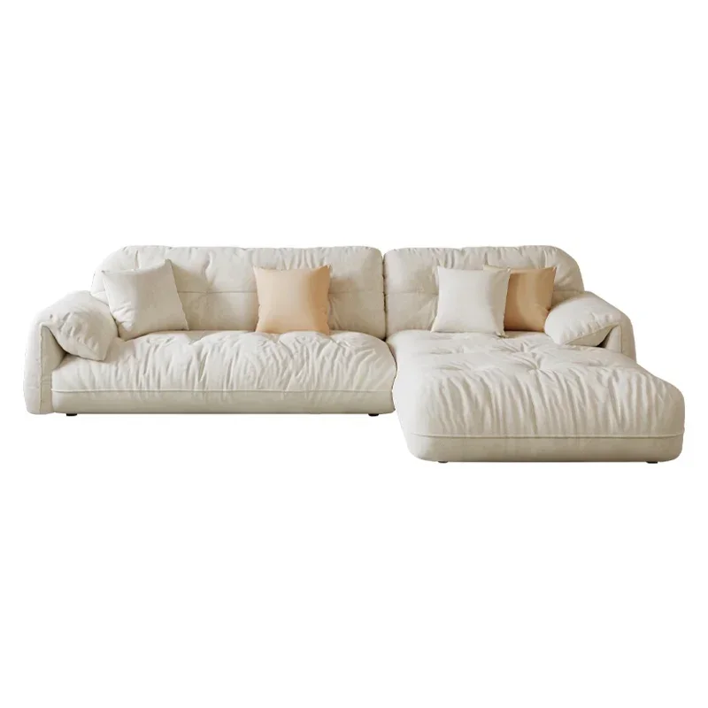 

Cream style sofa, modern and simple, Nordic light luxury, elephant noblewoman, fabric art, cloud skin texture, velvet