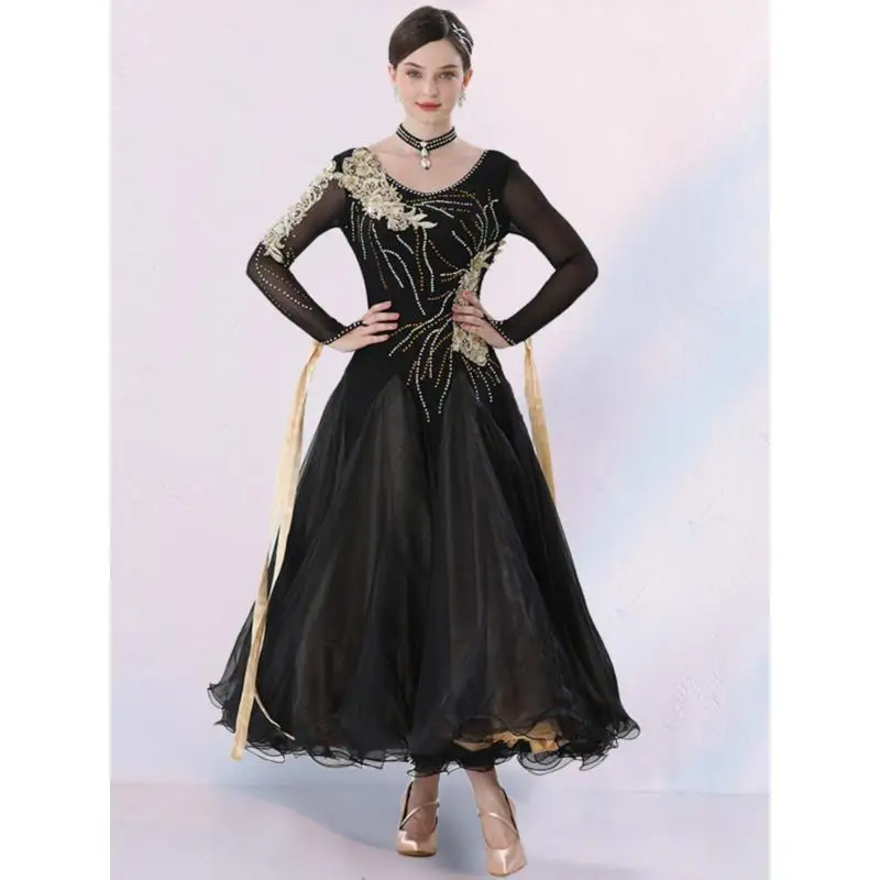 2025 Newest Women Ballroom Dance Dress Waltz Adult Modern Dance Ball Dance Costumes Tango Rumba Dance Clothing 8228