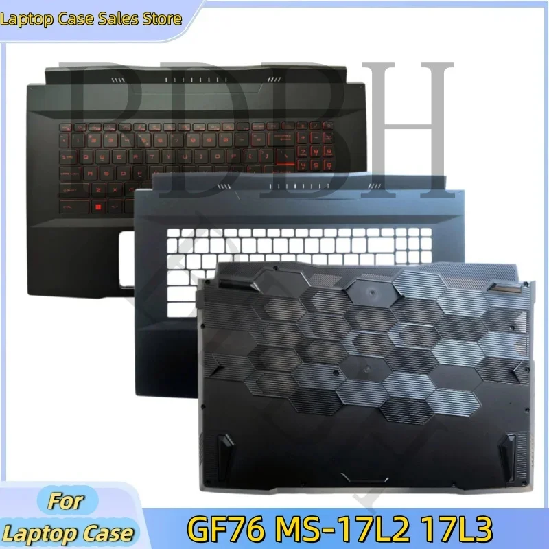 New laptop For GF76 MS-17L1 MS-17L2 Bottom Base Cover Lower Case/C shell Upper Case Red keyboard backlight Palmrest Cover