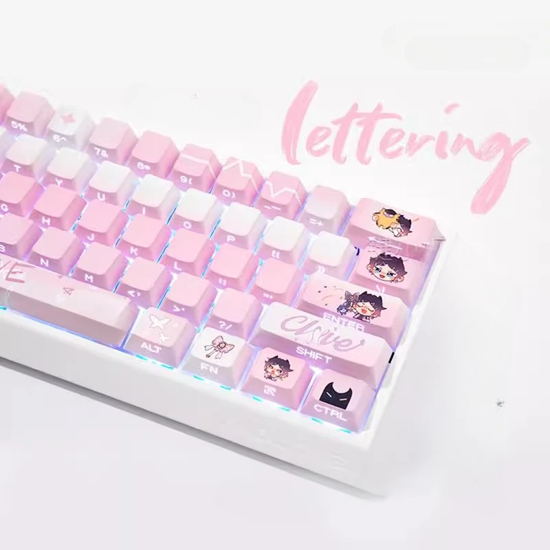 Valorant Clove Jett Keycap 120/131 keys PBT Keycaps Cherry Profile Custom Game Key Caps for Mechanical Keyboard PC Gamer Gifts