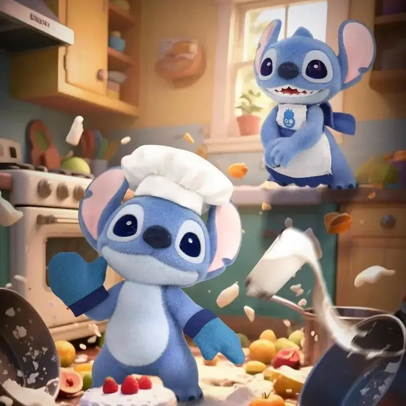 정품 재고 헬로 스티치 시리즈 수제 블라인드 박스 수집품 귀여운 인형 장식품 장난감 어린이 휴일 선물