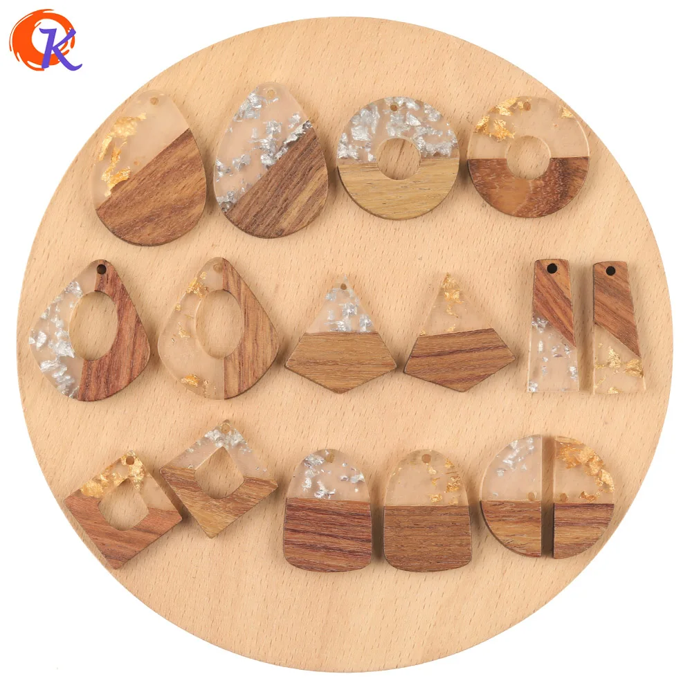 

Cordial Design 50Pcs DIY Pendant/Hand Made/Natural Wood & Resin/Geometry Shape/Earring Findings/Charms/Jewelry Accessories