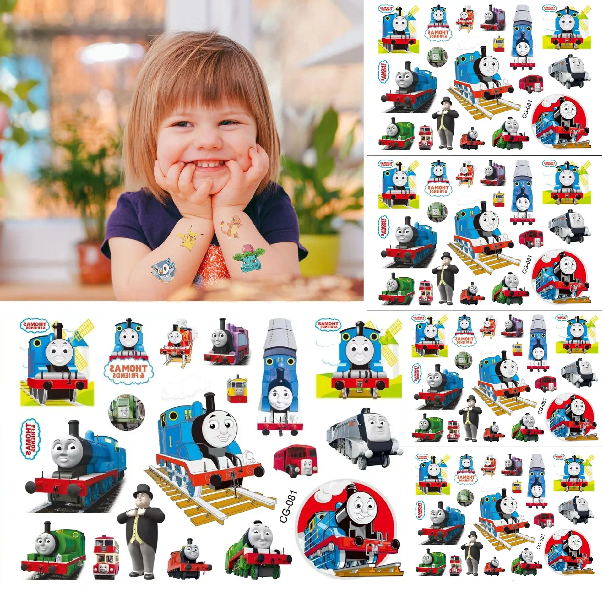 Thomas Train and His Friends Tattoos Kids StickersTrain Boys Kids Party Supplies Gifts Children\'s Diary Stickers Baby Shower