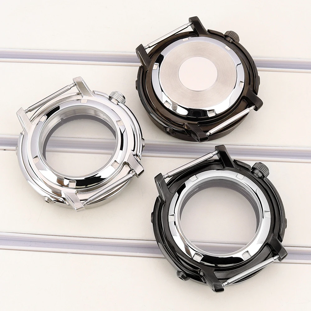 10ATM Diver 43mm Watch Cases Waterproof Sapphire Crystal For NH35 NH36 NH34/38 Movement Modified Tuna Canned Case C3 Glass Bezel
