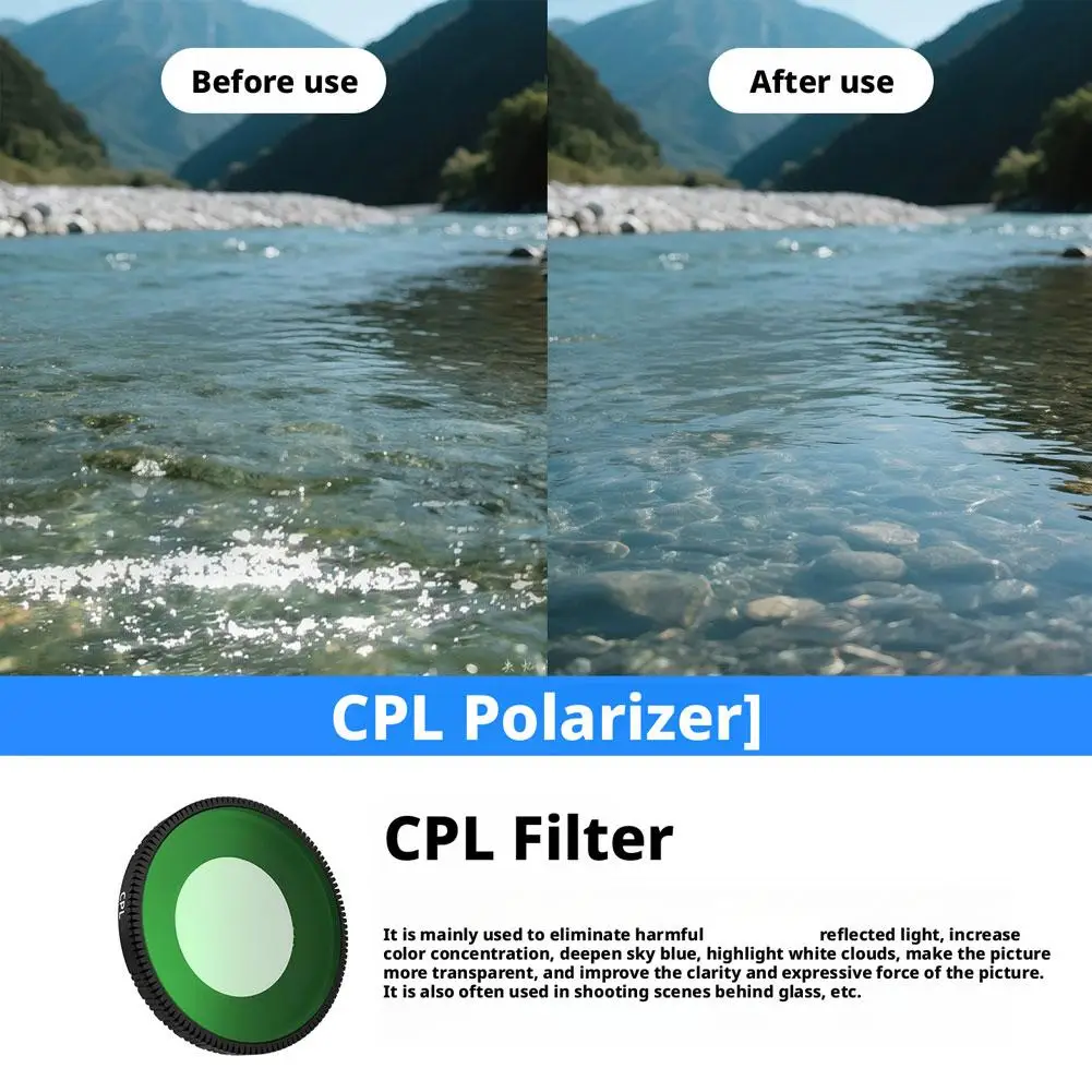 DJI OSMO Nano 필터용 ND 4개 UV/CPL/ND 중립 밀도 필터 DJI 카메라 액세서리용 편광 필터