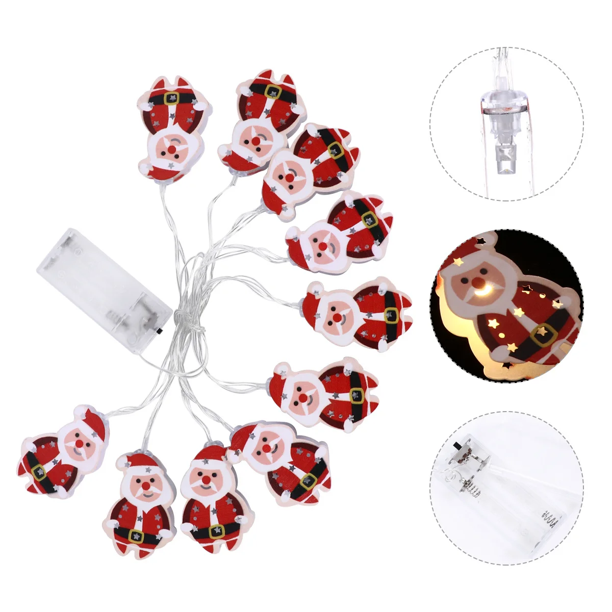 

1Set LED Fat Santa Claus String Light Reusable Eco Friendly Indoor Outdoor Christmas Decor LED String Light Santa Claus Pendant