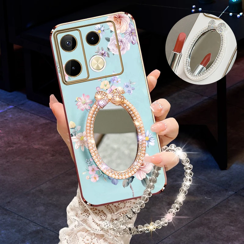 

Note 40Pro Нежный цветочный браслет с покрытием для телефона Infinix Note 30Pro 40 12 30i 12Pro GT20Pro Hot 30 50 40 Spark G0 Cover