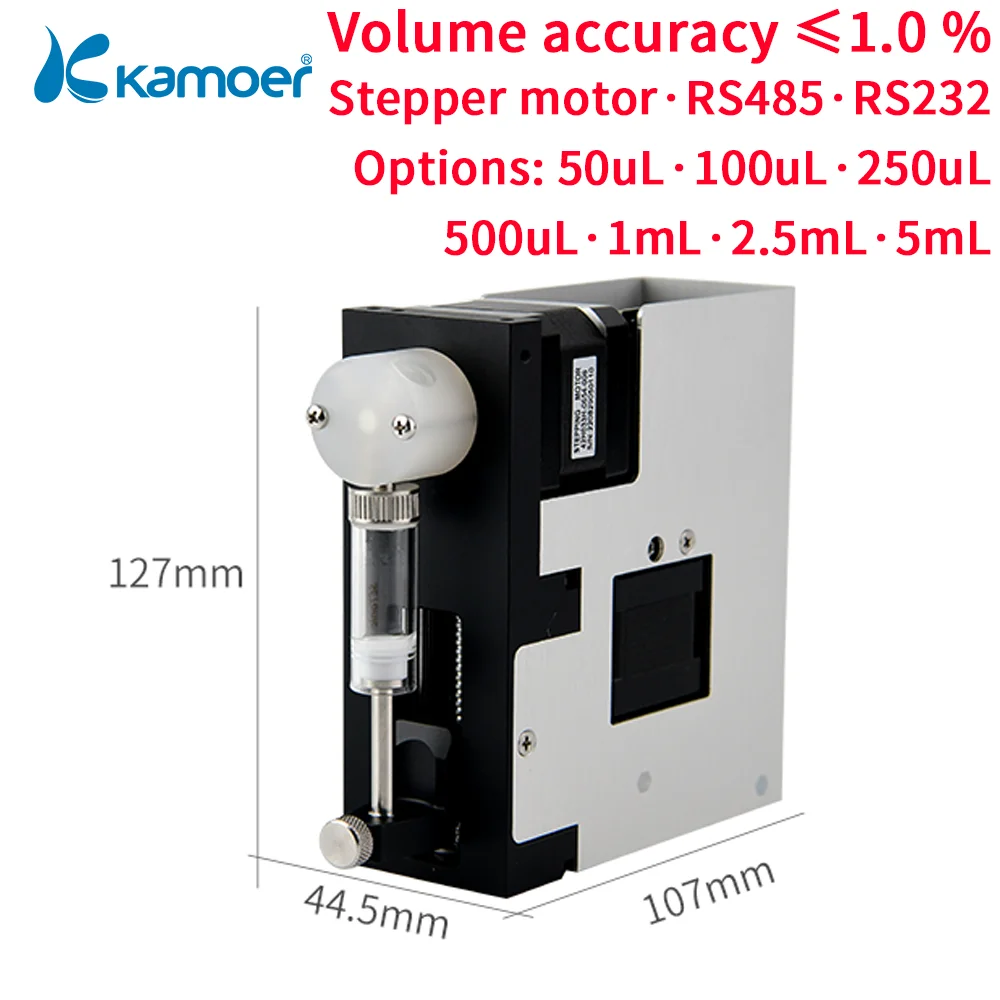 Kamoer 50ul~5ml KSY30 Multi Flow Syringe Pump 24V Stepper Motor High Precision Lab Piston Pump RS485 for Microdluidic Industrial