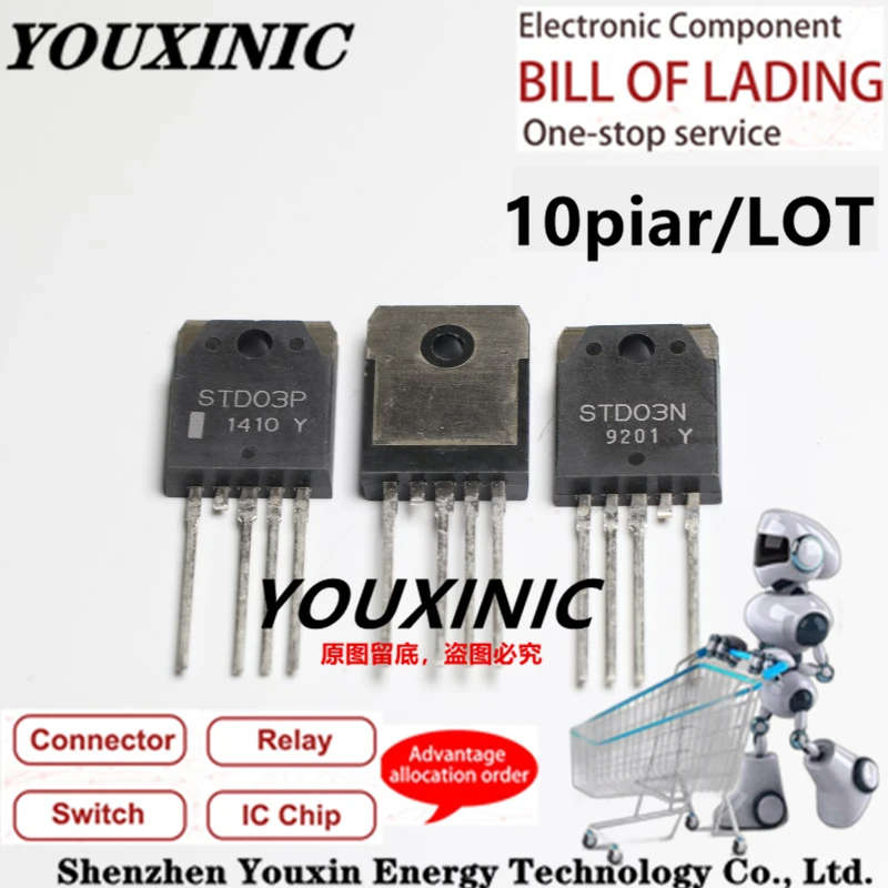 

YOUXINIC 100% New Imported Original STDO3P STDO3N STD03P STD03N TO-247 Power Amplifier Pair