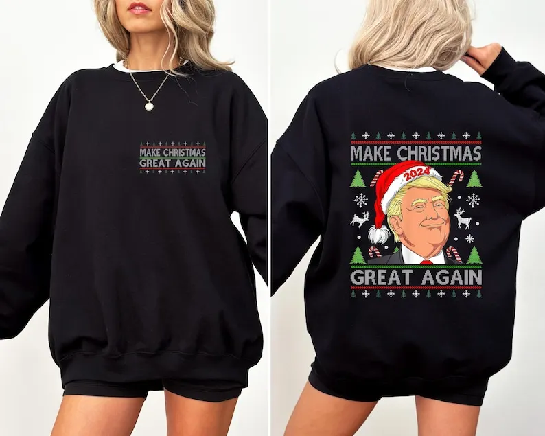 Trump Make Christmas Great Again Sweatshirt Winter Clothes Women Sweatshirts Y2k Clothes Funny Kawaii Clothes Autumn Long Sleeve