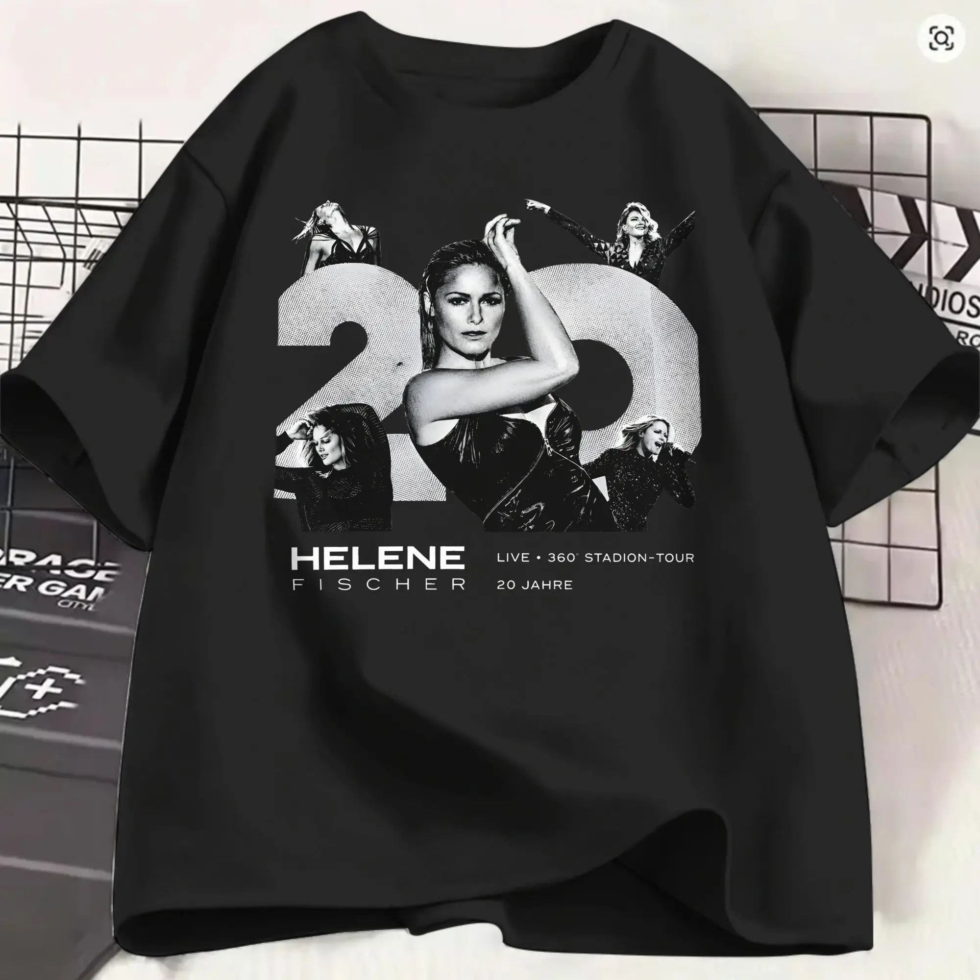Vintage Helene Fischer T-Shirts Men Round Neck Cotton T Shirt 360° Stadion Concert Music Tour 2026  Short Sleeve Plus Size