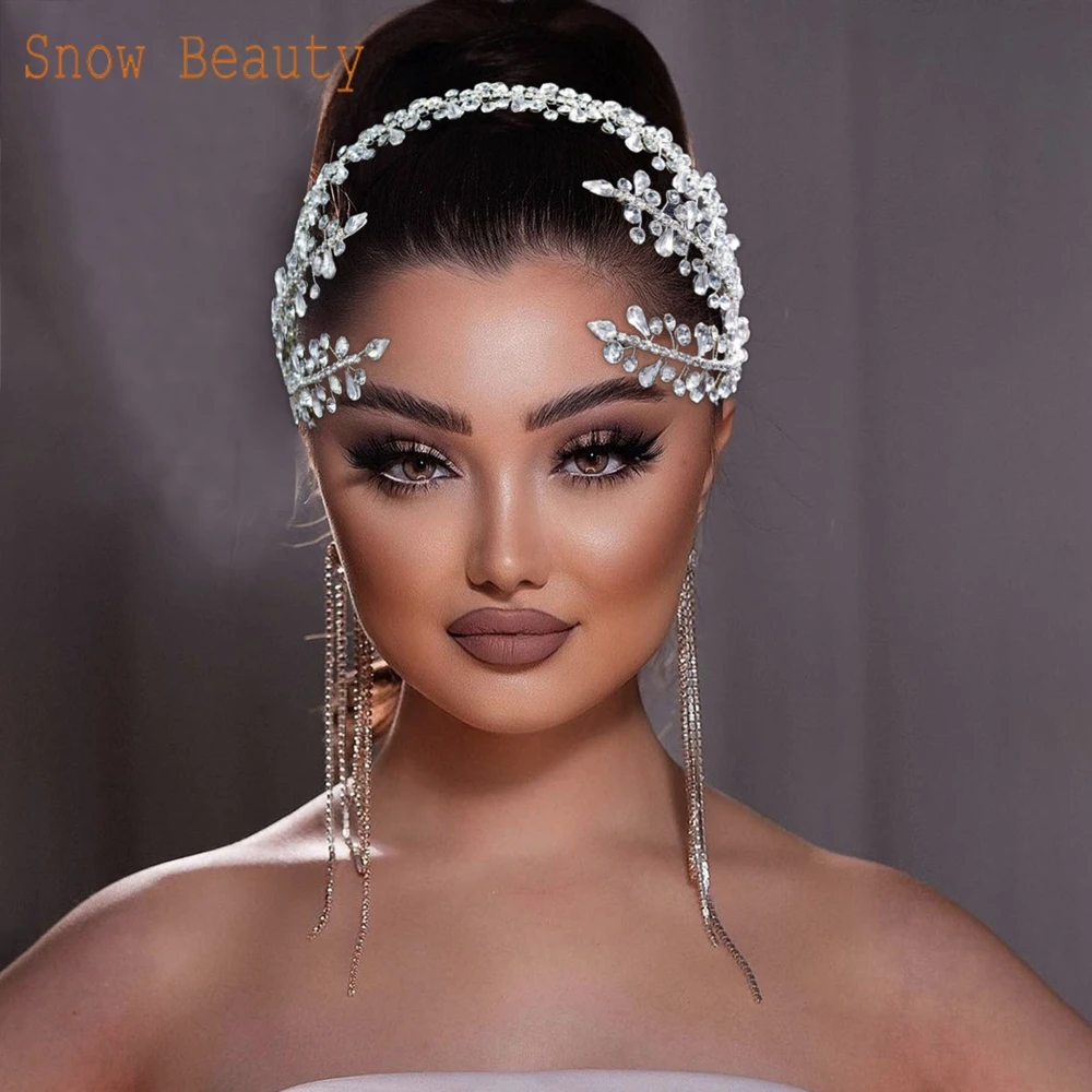 DZ035 Rhinestone Bridal Headpiece Handmade Wedding Hair Accessories Party Jewelry Headband for Women Tiara Girls Headdress
