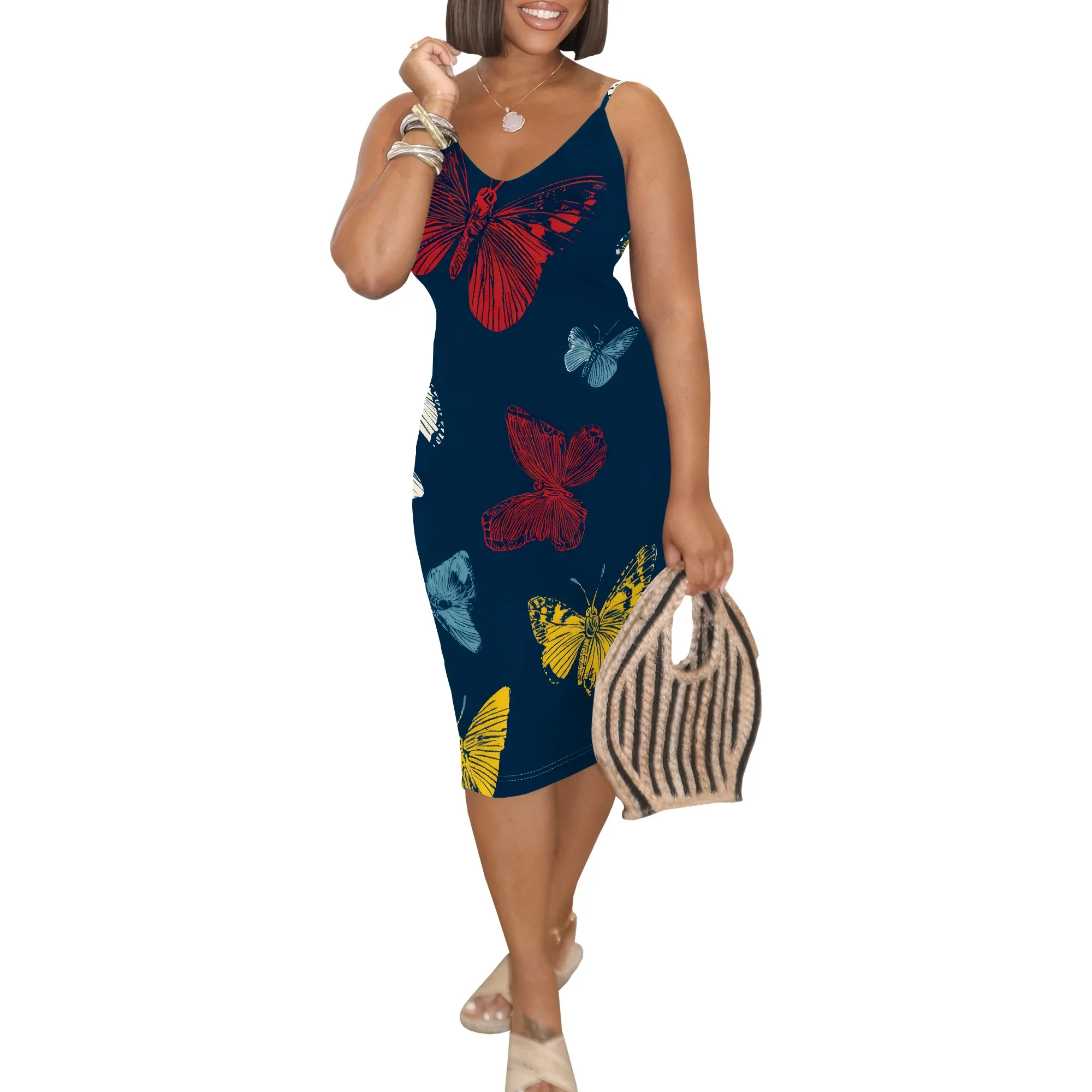 Women's Sexy Bodycon Tank Dress Sleeveless Basic Midi Club Dresses