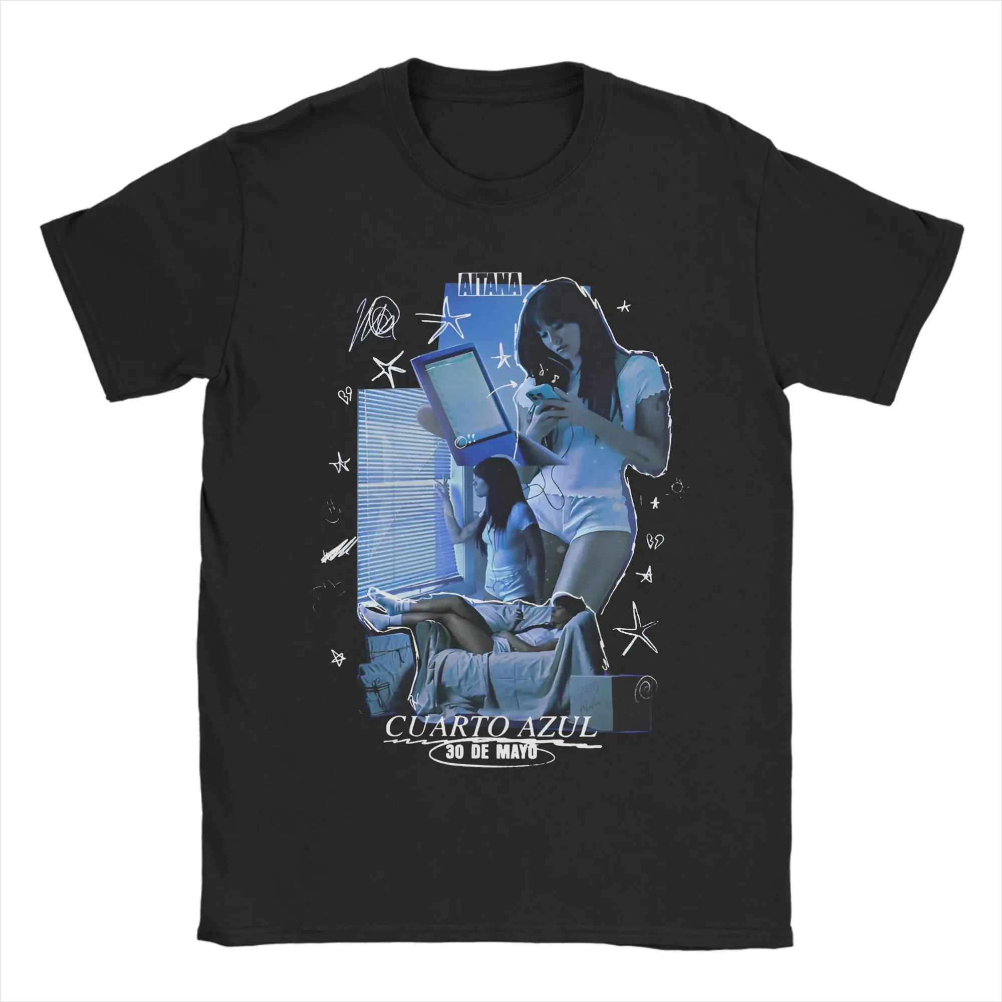 Camiseta del álbum Aitanas Cuarto Azul, camisetas geniales a la moda, camiseta divertida de manga corta, camisetas de verano 100% de algodón con cuello redondo de talla grande 5XL