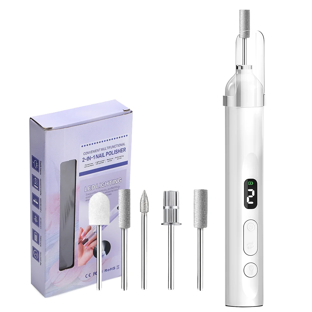 

Electric Nail Drill Machine with UV Lamp Drill Off Gel Manicure Nail Polisher Set with Drill Bits Sanding Bands Nail Supplies