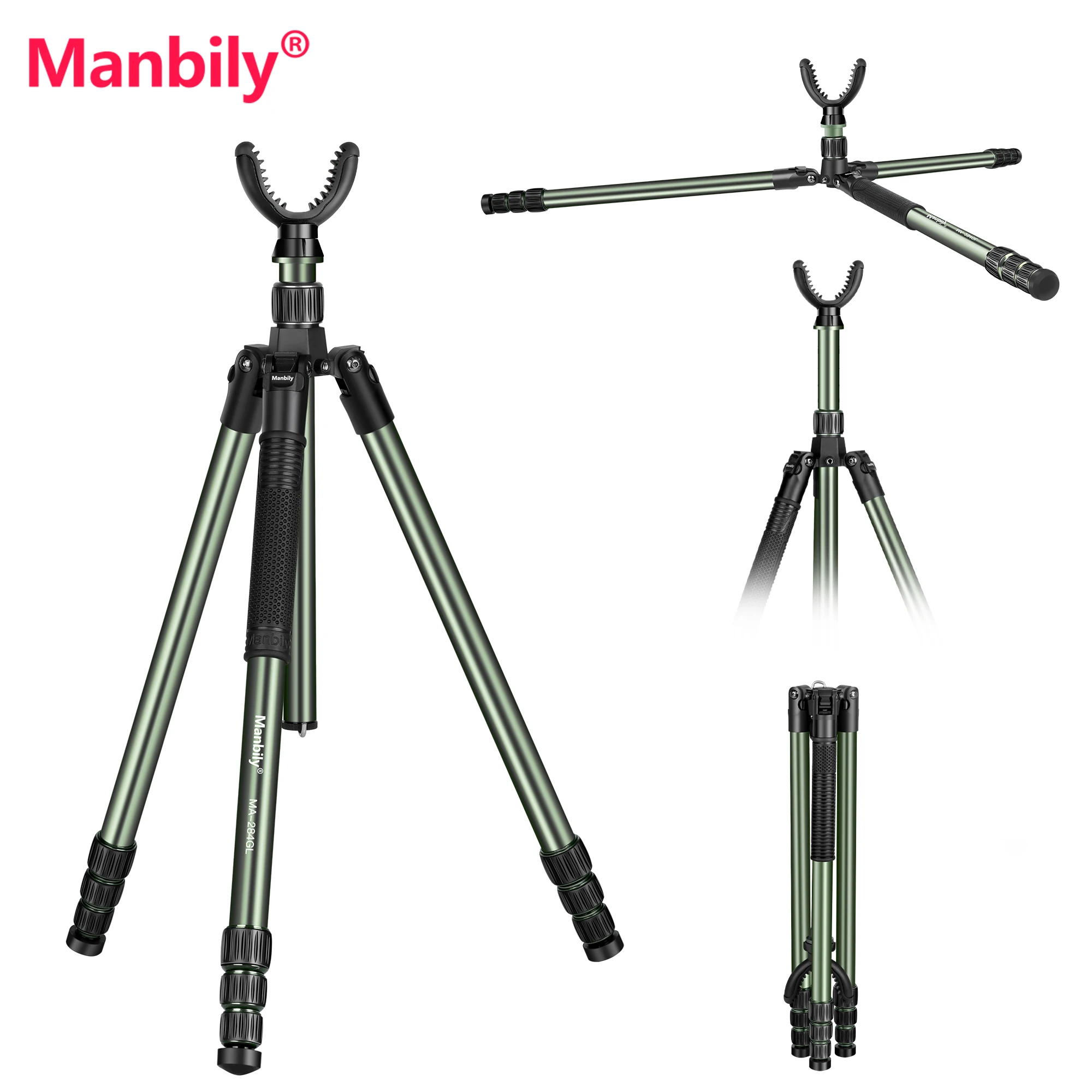 

Aluminum Tripod Hunting Shooting Stand V Shaped Yoke 360 Rotating Telescopic Shooting Hunting Tripod camera stand holding