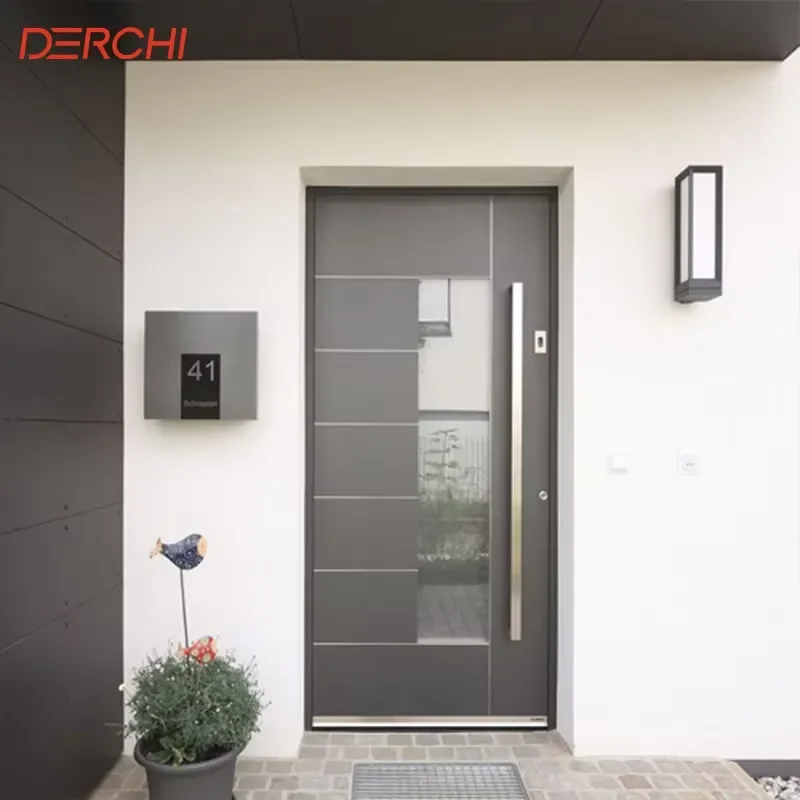 Exterior Aluminum Entry Door Front Door Security Door for Homes Villas and Apartments Custom Size