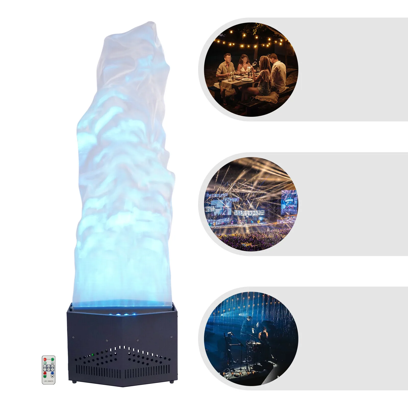 DMX512 RGBW ضوء لهب النار المزيف، مصباح تأثير المرحلة 130 وات مع 24 LED وجهاز تحكم عن بعد، لحفلات DJ وعيد الميلاد وعيد الميلاد