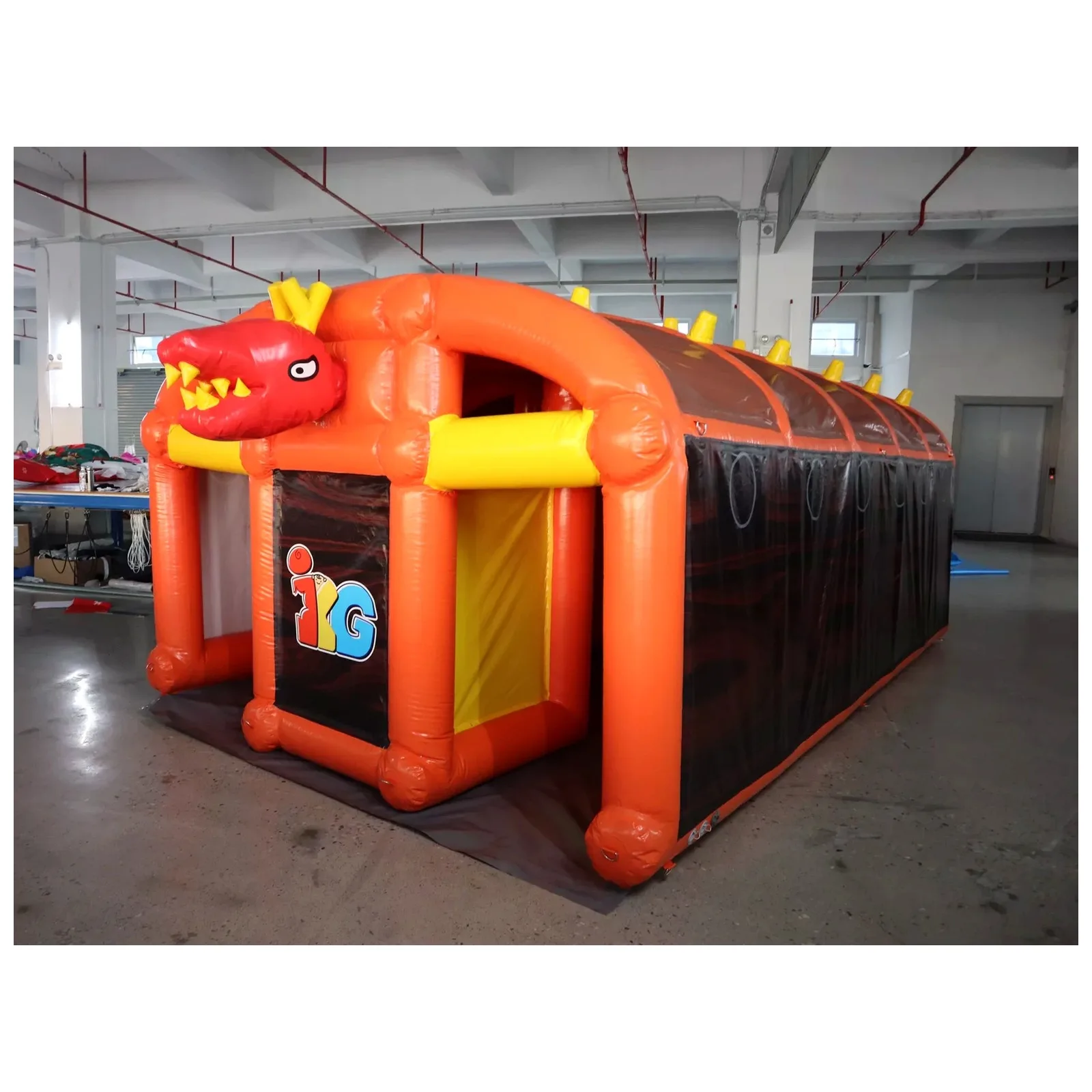 Large Orange Inflatable Maze 3X5m 10X16ft with Blower Rental Events Outdoor Party Events Kids and Adults Outdoor Fun Adventure