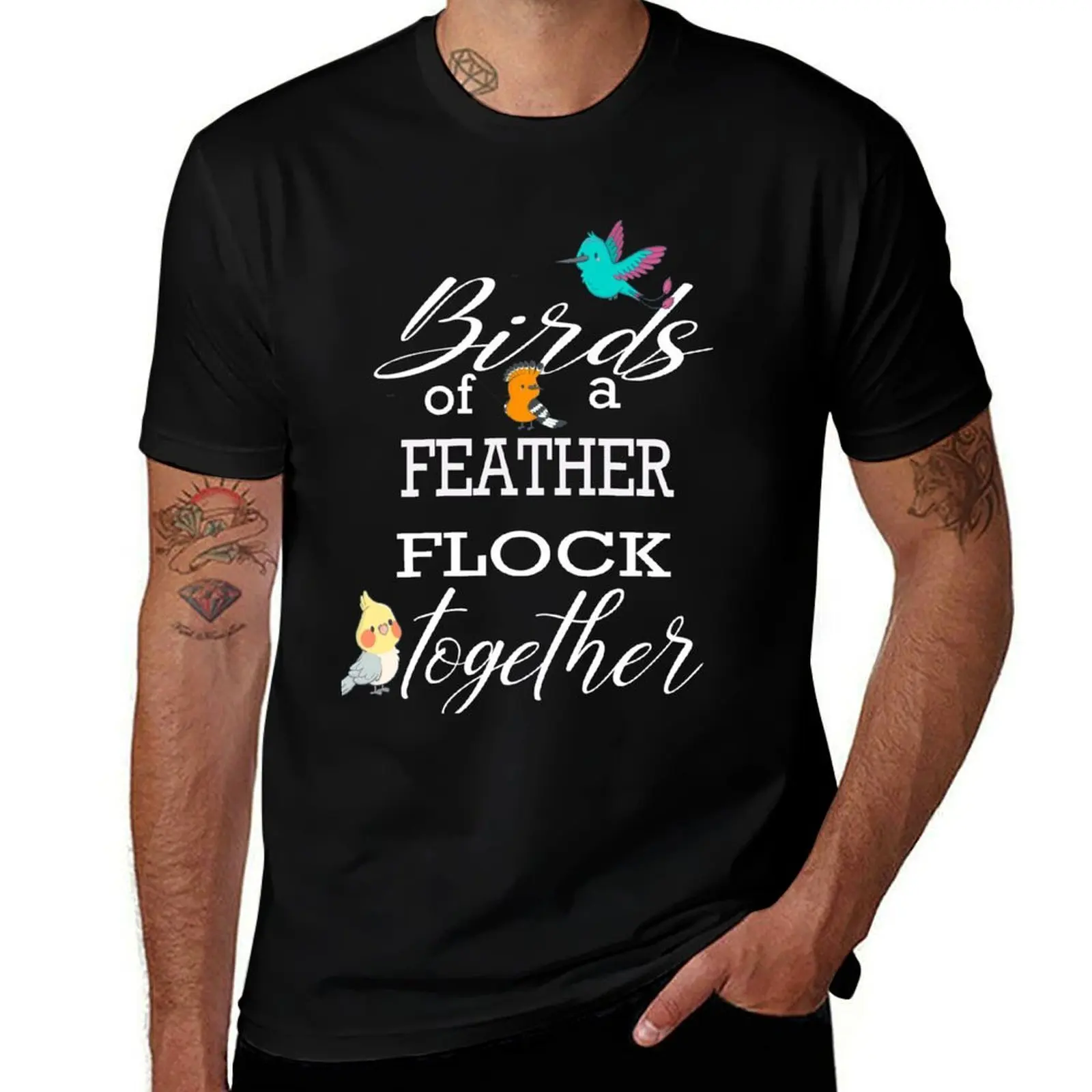 birds of a feather flock together T-Shirt Summer Holiday Casual Tee T-Shirt
