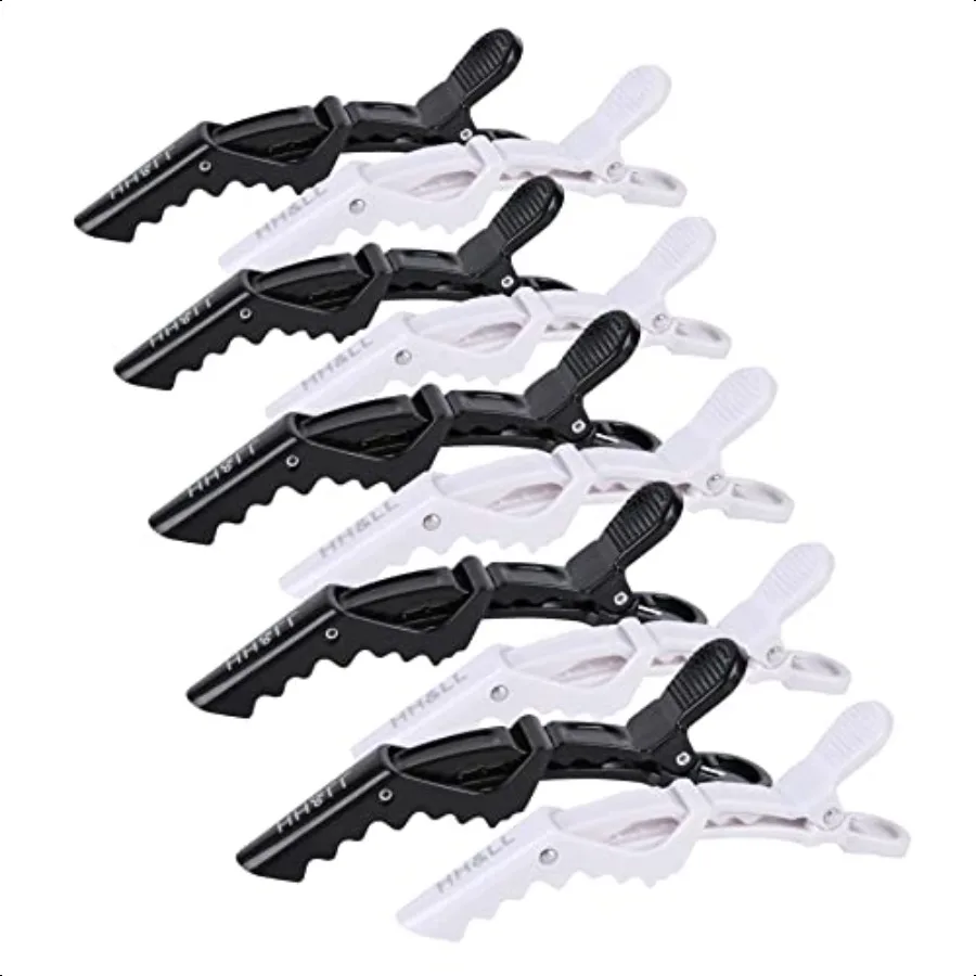 

Hair Clips for Women Wide Teeth DoubleHinged Design Alligator Styling Sectioning Clips of Profional Hair Salon Quality 10Pack B