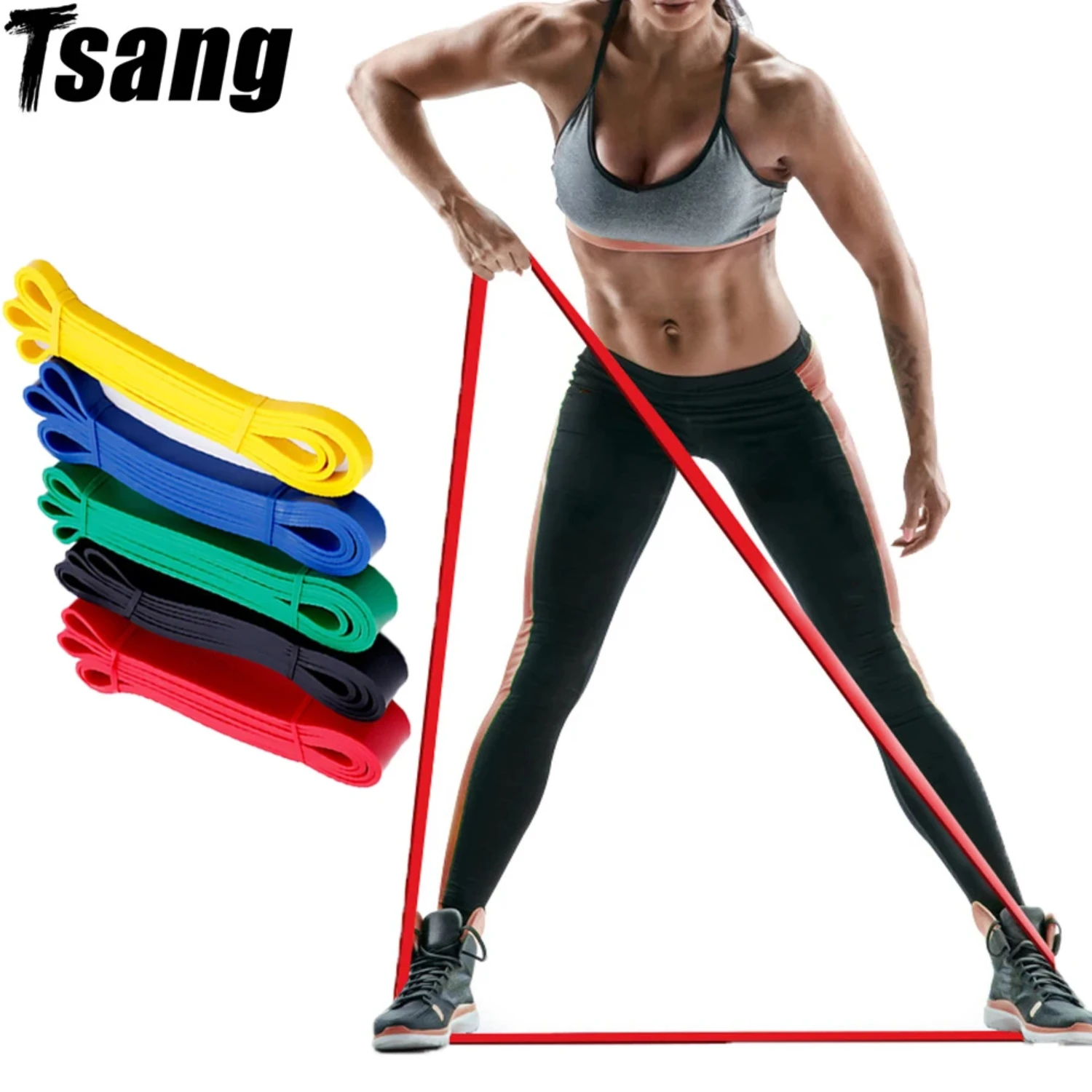 

Fitness Resistance Band Long Gym Equipment Crossfit Yoga Pilates Expander Elastic Band Pull-Ups Auxiliary Muscle Excercise