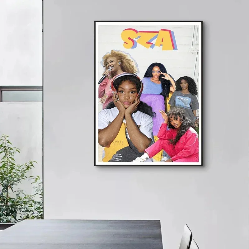 SZA البوب المغني ستار صورة ألبوم الموسيقى SOS غطاء المشارك والمطبوعات قماش الطباعة جدار صورة فنية لغرفة المعيشة ديكور هدية