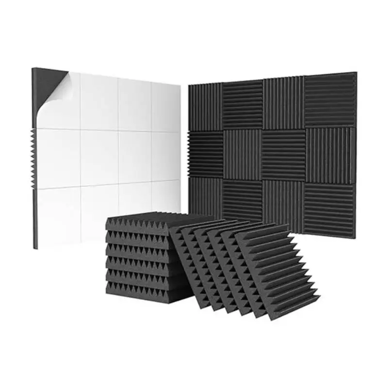 

AC22-24Pack 2X12x12inch Self-Adhesive Acoustic Foam Panels, Pyramid Designed Sound Pannels For Home And Studio Durable Easy To U