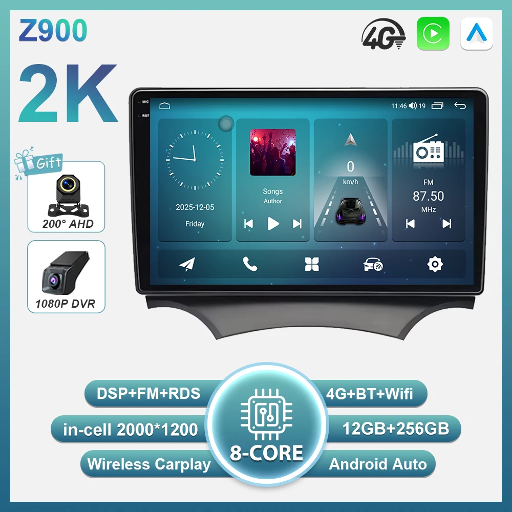 Android 16 Auto autoradio voor Ford Ka 2008 2009 2010 2011 2012 2013 2014 Carplay multimediaspeler stereo GPS head unit DSP BT